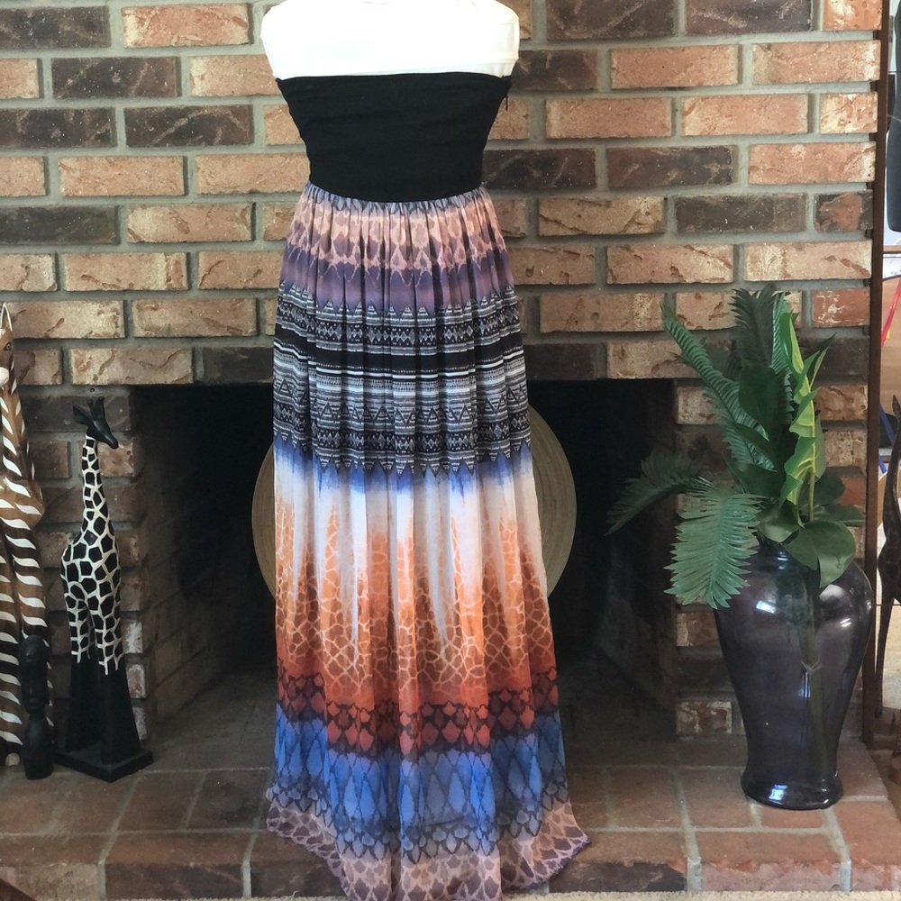 Bebe Maxi Strapless Dress